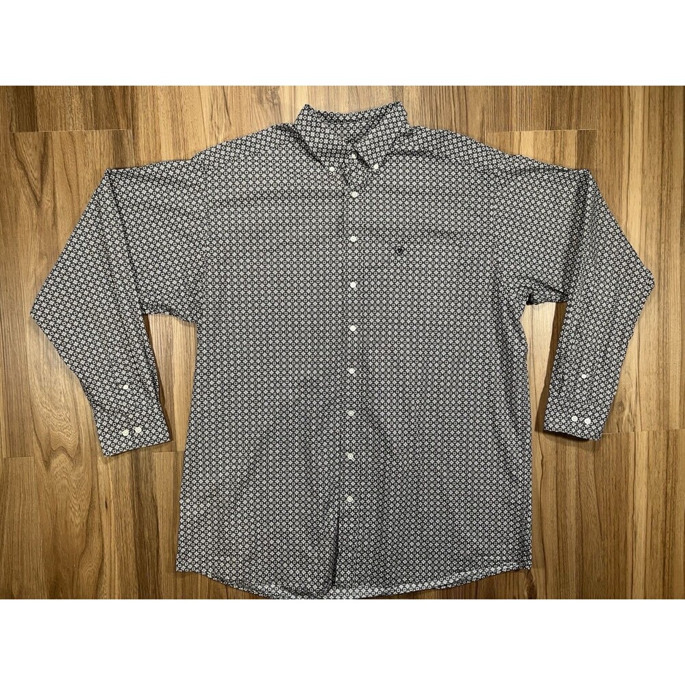 Ariat Geometric Print Long Sleeve Button Down Shirt Men's Size XXL-Tall